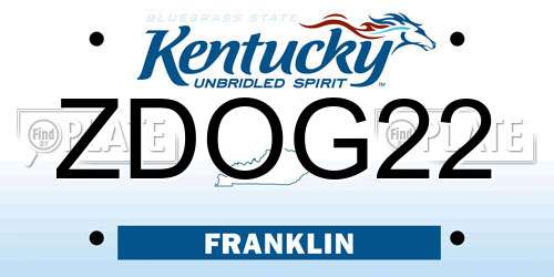 ZDOG22 Kentucky License Plate