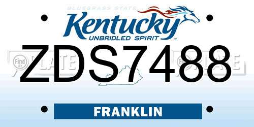 ZDS7488 Kentucky License Plate