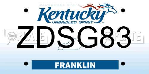 ZDSG83 Kentucky License Plate