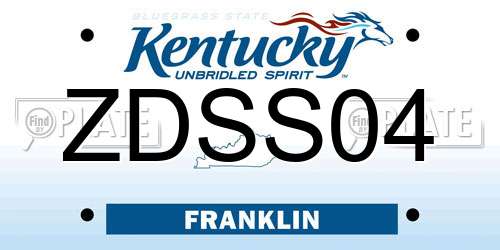 ZDSS04 Kentucky License Plate