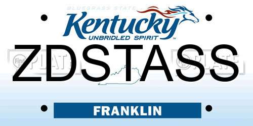 ZDSTASS Kentucky License Plate