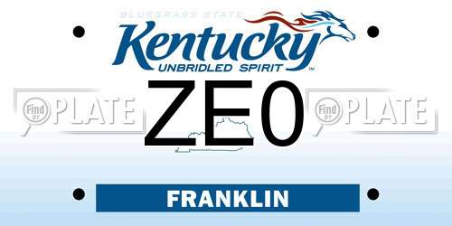 ZE0 Kentucky License Plate