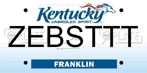 ZEBSTTT Kentucky License Plate