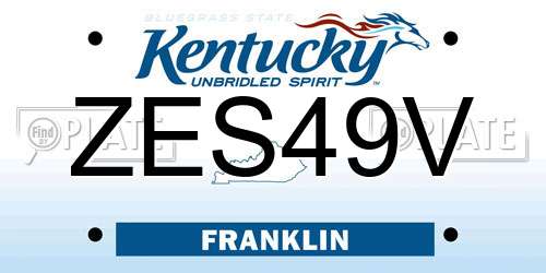 ZES49V Kentucky License Plate