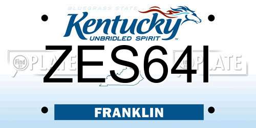 ZES64I Kentucky License Plate