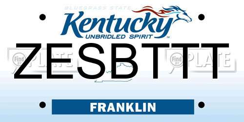 ZESBTTT Kentucky License Plate