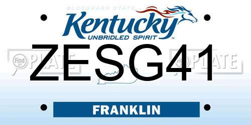 ZESG41 Kentucky License Plate