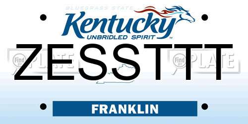 ZESSTTT Kentucky License Plate
