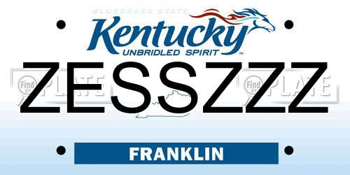 ZESSZZZ Kentucky License Plate
