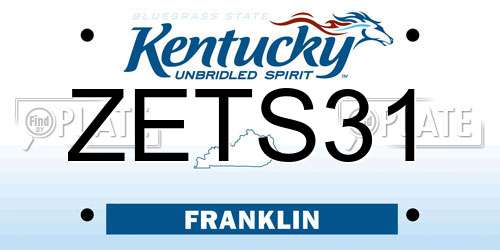 ZETS31 Kentucky License Plate