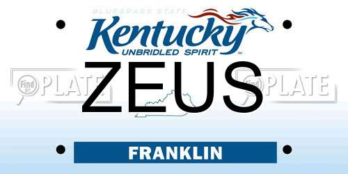 ZEUS Kentucky License Plate