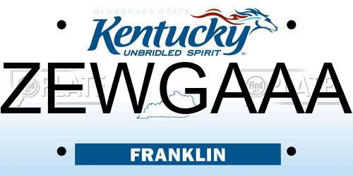 ZEWGAAA Kentucky License Plate
