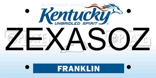 ZEXASOZ Kentucky License Plate