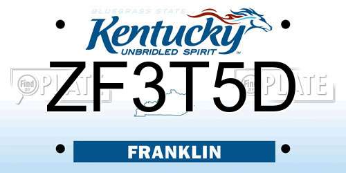 ZF3T5D Kentucky License Plate
