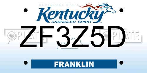ZF3Z5D Kentucky License Plate