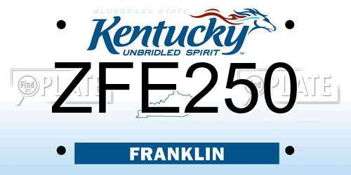 ZFE250 Kentucky License Plate
