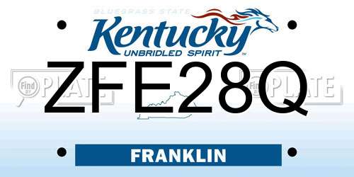 ZFE28Q Kentucky License Plate