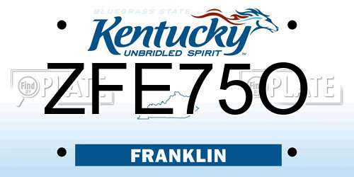 ZFE75O Kentucky License Plate