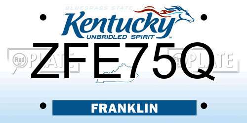 ZFE75Q Kentucky License Plate