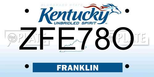 ZFE78O Kentucky License Plate