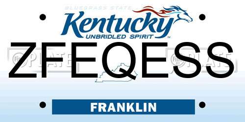ZFEQESS Kentucky License Plate