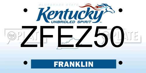ZFEZ50 Kentucky License Plate