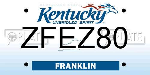 ZFEZ80 Kentucky License Plate