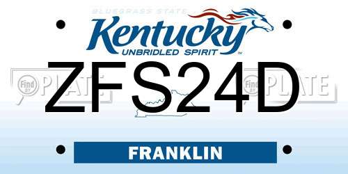 ZFS24D Kentucky License Plate