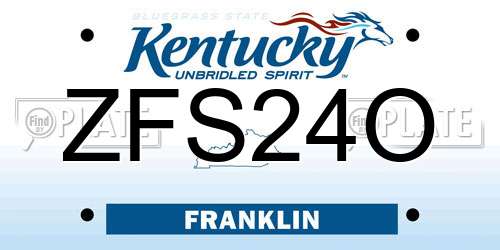 ZFS24O Kentucky License Plate