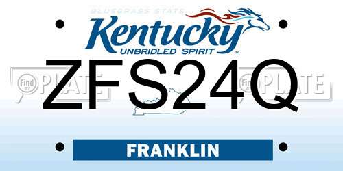 ZFS24Q Kentucky License Plate
