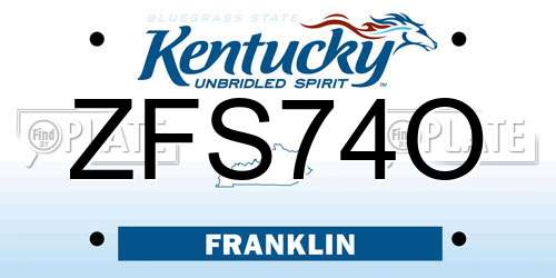 ZFS74O Kentucky License Plate