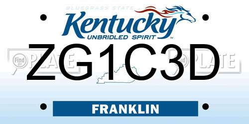 ZG1C3D Kentucky License Plate