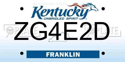 ZG4E2D Kentucky License Plate