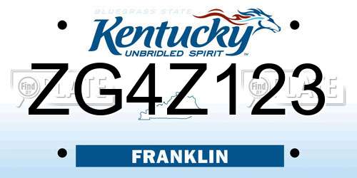 ZG4Z123 Kentucky License Plate