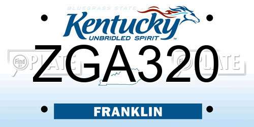 ZGA320 Kentucky License Plate