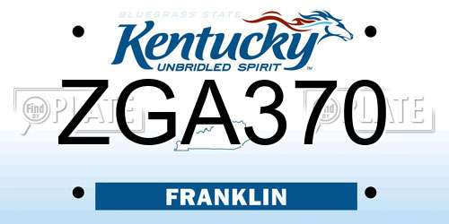 ZGA370 Kentucky License Plate