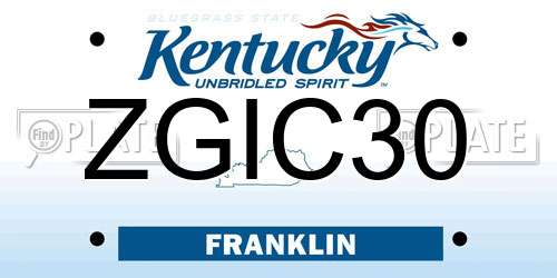 ZGIC30 Kentucky License Plate
