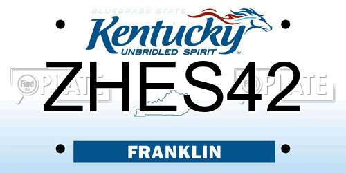ZHES42 Kentucky License Plate