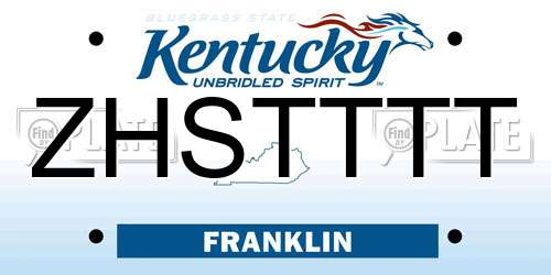 ZHSTTTT Kentucky License Plate