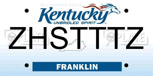 ZHSTTTZ Kentucky License Plate