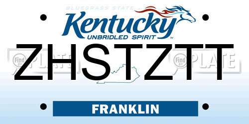 ZHSTZTT Kentucky License Plate