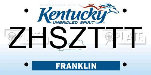 ZHSZTTT Kentucky License Plate