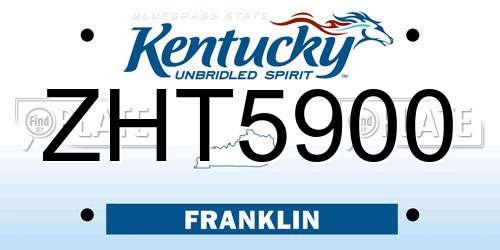 ZHT5900 Kentucky License Plate