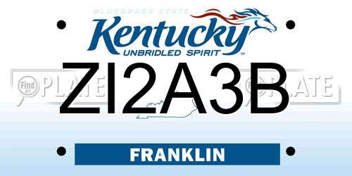 ZI2A3B Kentucky License Plate