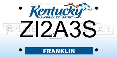 ZI2A3S Kentucky License Plate