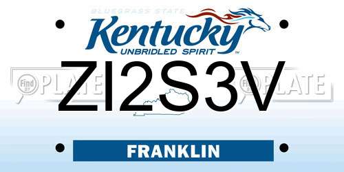 ZI2S3V Kentucky License Plate