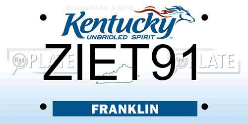 ZIET91 Kentucky License Plate