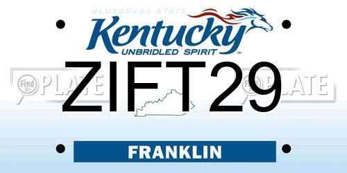 ZIFT29 Kentucky License Plate
