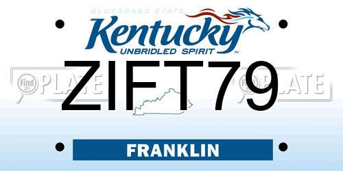 ZIFT79 Kentucky License Plate