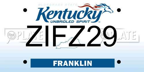 ZIFZ29 Kentucky License Plate